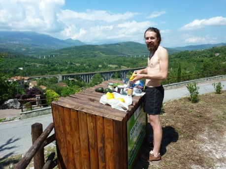 Making salads on bins - A little medieval village, somewhere in the Cilento National Park