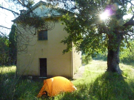 Camping by churches seemed to work well - Cilento National Park, Campania