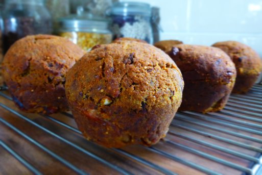 Juice Pulp Muffins with Pecan and Fig