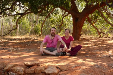 Jane and I in the Yoga Retreat, Tamil Nadu
