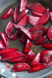 Nicely caramelised beetroots in Aronia berry vinegar - the smell was sensational!