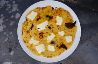 Unfolded you can see the lovely corn, shrooms and those tasting pieces of soft tofu.