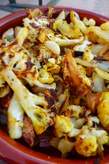 Lebanese Roasted Cauliflower with Muhammara (Roasted Red Pepper and Walnut Dip)