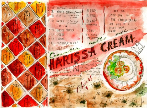 Cucumber Rolls with Harissa Cream by Katharina