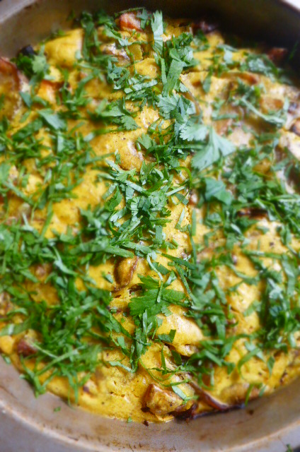 Looking good with a plenty of fresh coriander (although parsley is probably slightly more Italian)
